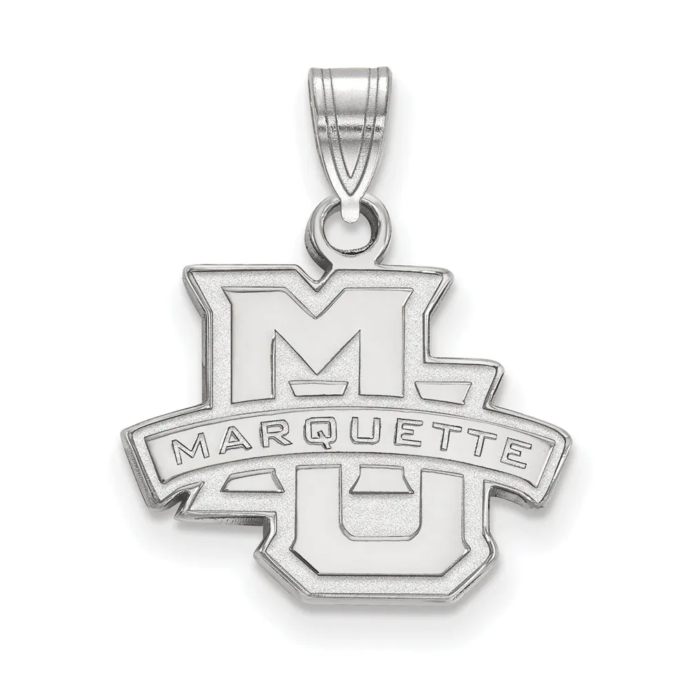 10k White Gold Marquette U Small Logo Pendant