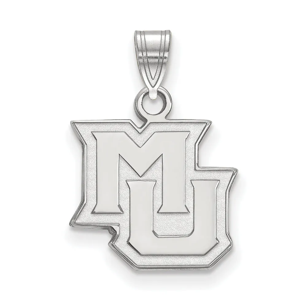 10k White Gold Marquette U Small 'MU' Pendant