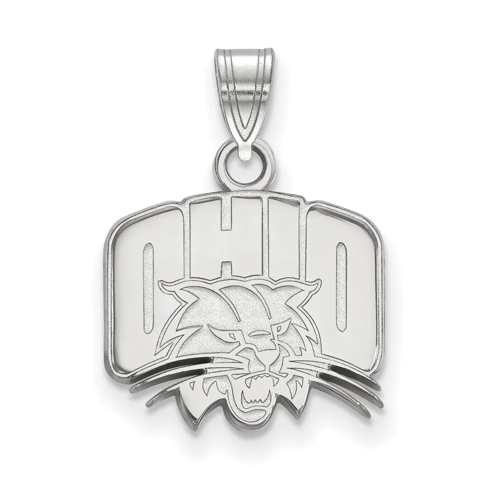 10k White Gold Ohio U. Small Logo Pendant