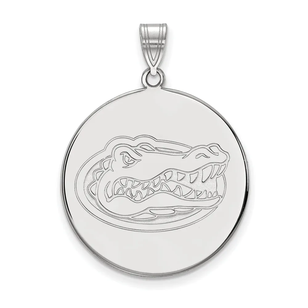 10k White Gold U of Florida XL Disc Mascot Pendant