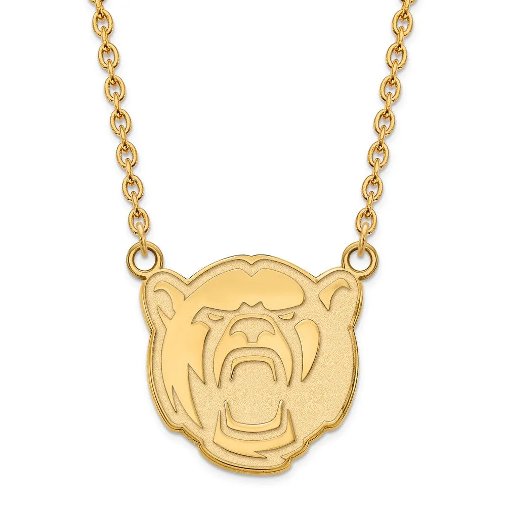 10k Yellow Gold Baylor U Large Pendant Necklace