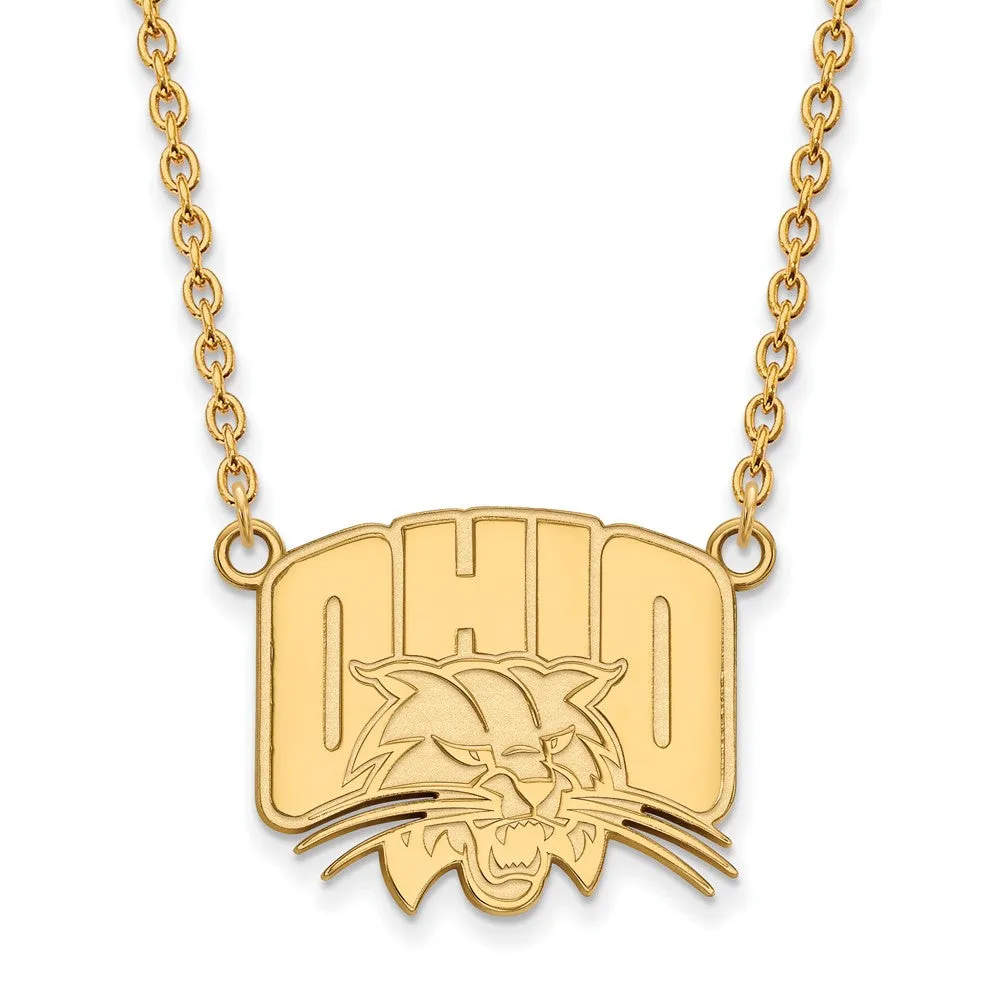 10k Yellow Gold Ohio U Large Pendant Necklace