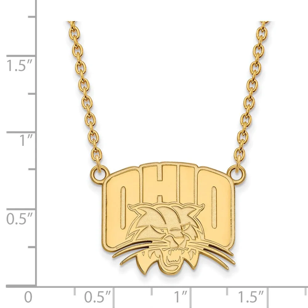 10k Yellow Gold Ohio U Large Pendant Necklace