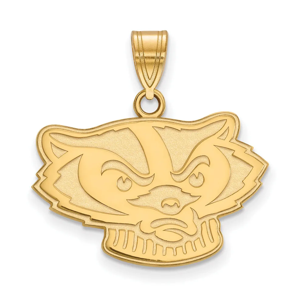 10k Yellow Gold U. of Wisconsin Medium Mascot Pendant