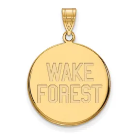 10k Yellow Gold Wake Forest U. Large Logo Disc Pendant