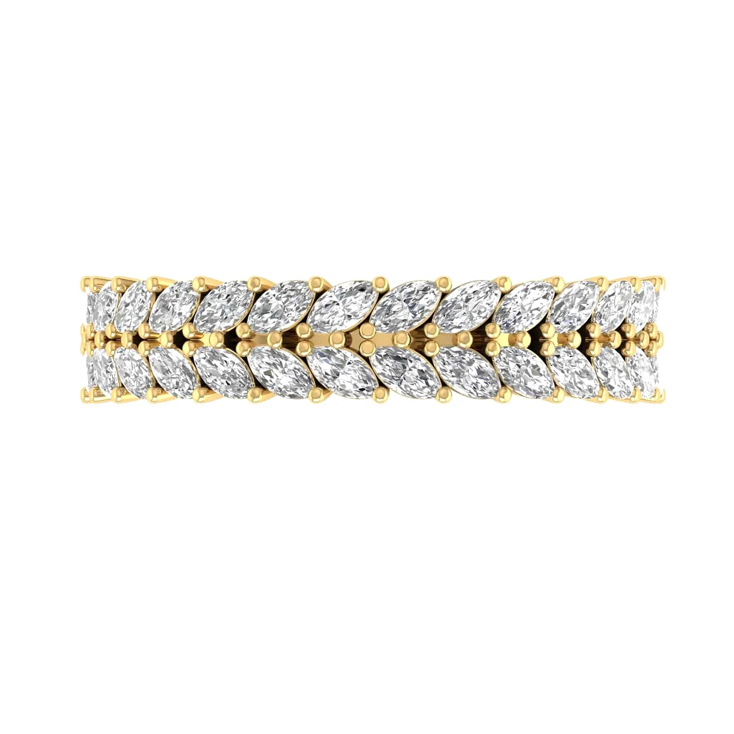 14K & 18K Gold and Multi-Marquee Diamond Eternity Band Lab Grown