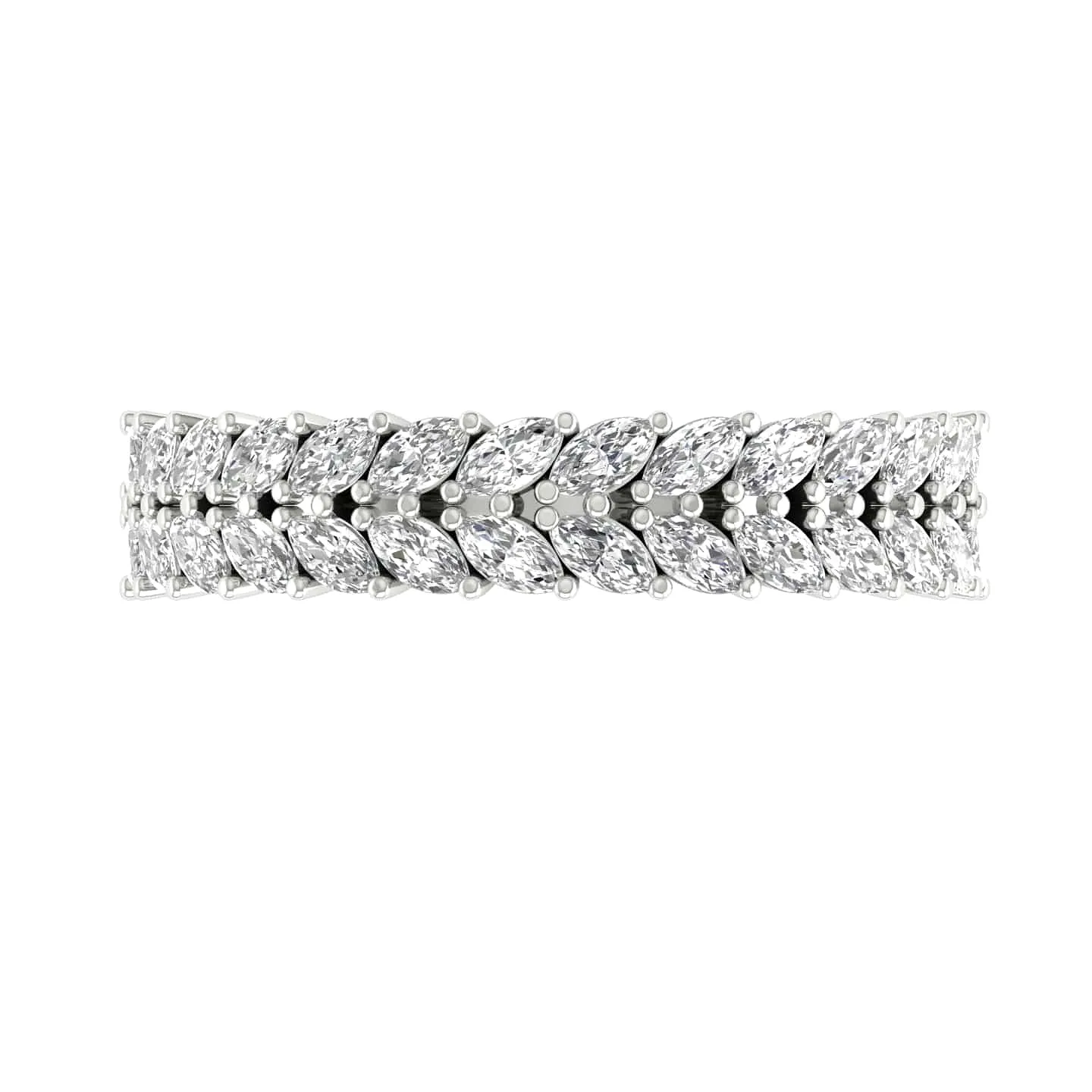 14K & 18K Gold and Multi-Marquee Diamond Eternity Band Lab Grown