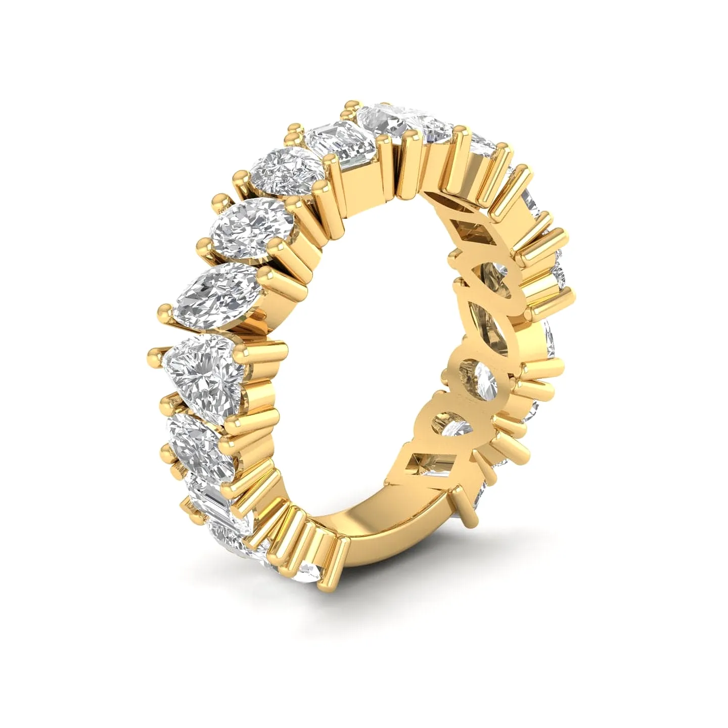 14K & 18K Gold and Multi-Shape Diamond Eternity Band Lab Grown