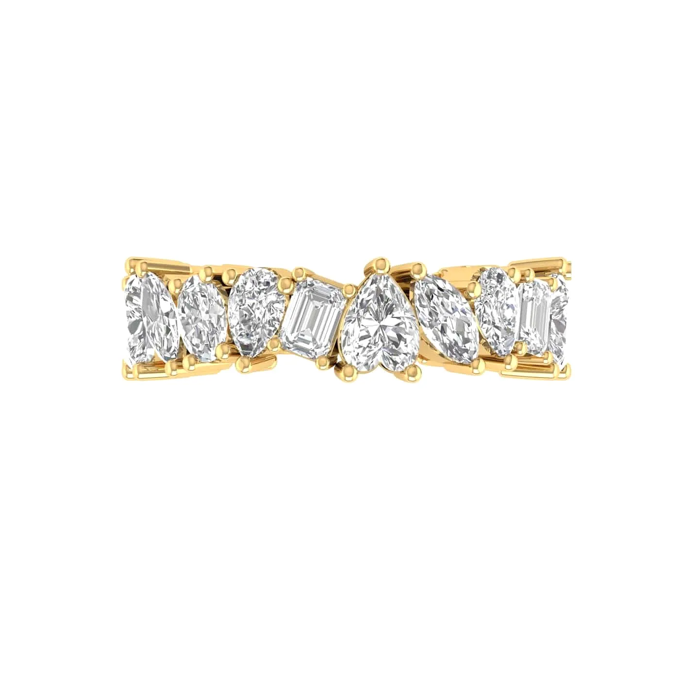 14K & 18K Gold and Multi-Shape Diamond Eternity Band Lab Grown