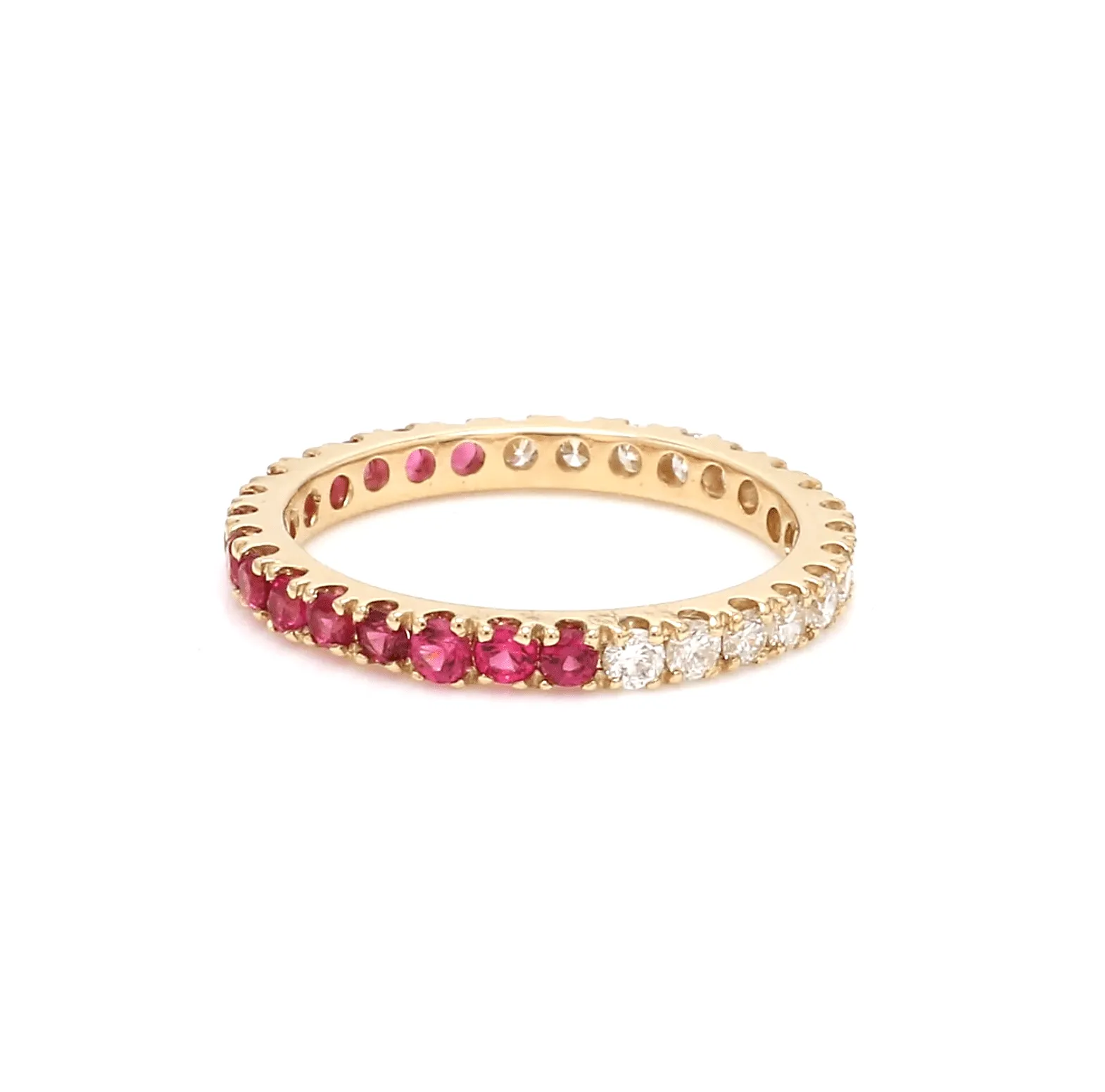 14K & 18K Ombre Ruby & Diamond Eternity Ring