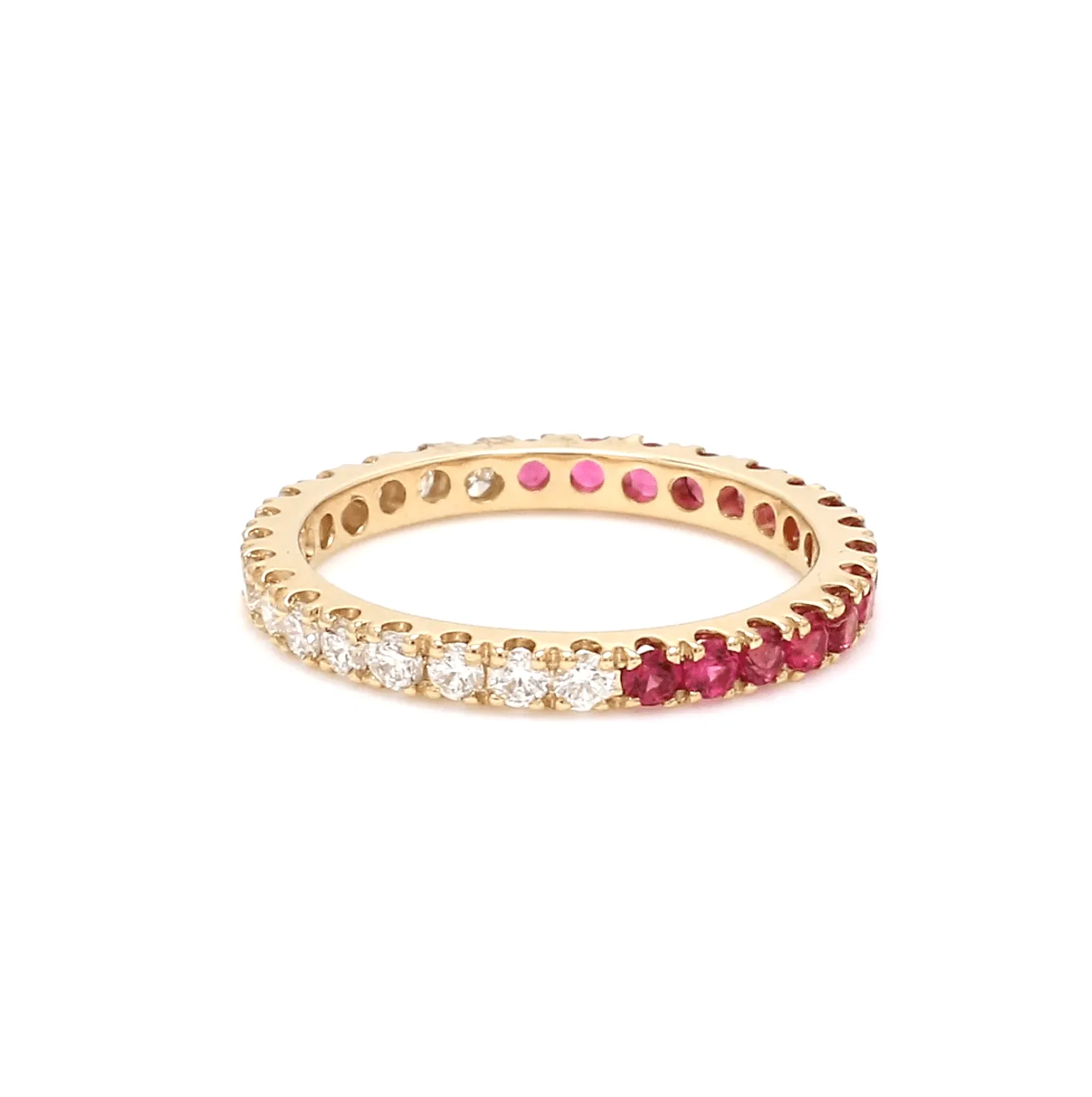 14K & 18K Ombre Ruby & Diamond Eternity Ring