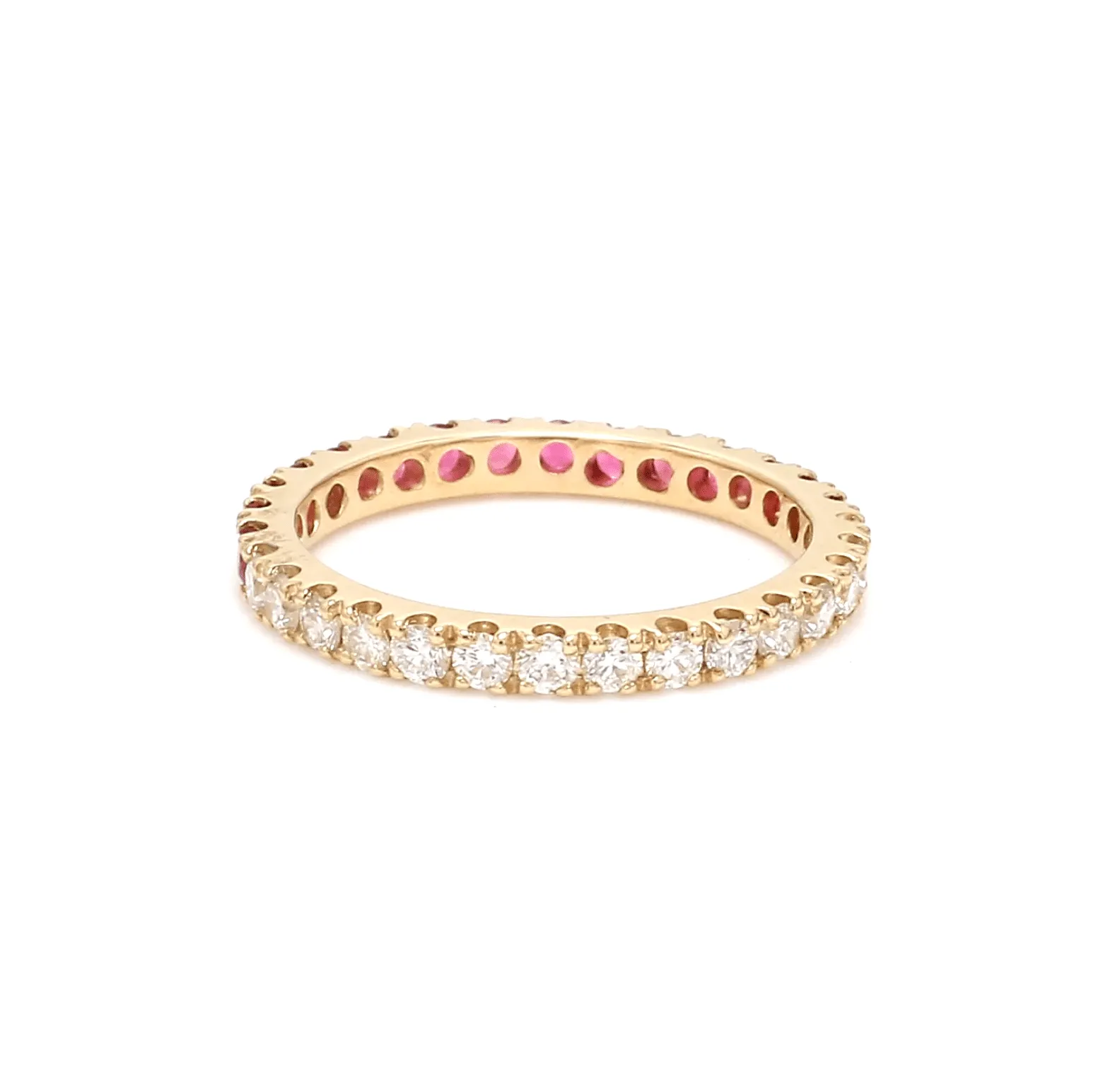 14K & 18K Ombre Ruby & Diamond Eternity Ring