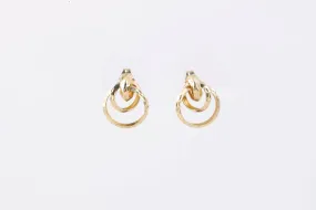 14k Yellow Gold Interlocking Rings Earrings (1.13g.)