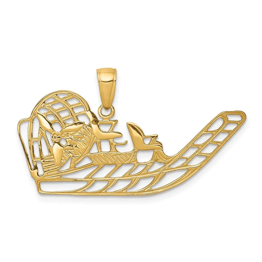 14k Yellow Gold Open Airboat Pendant