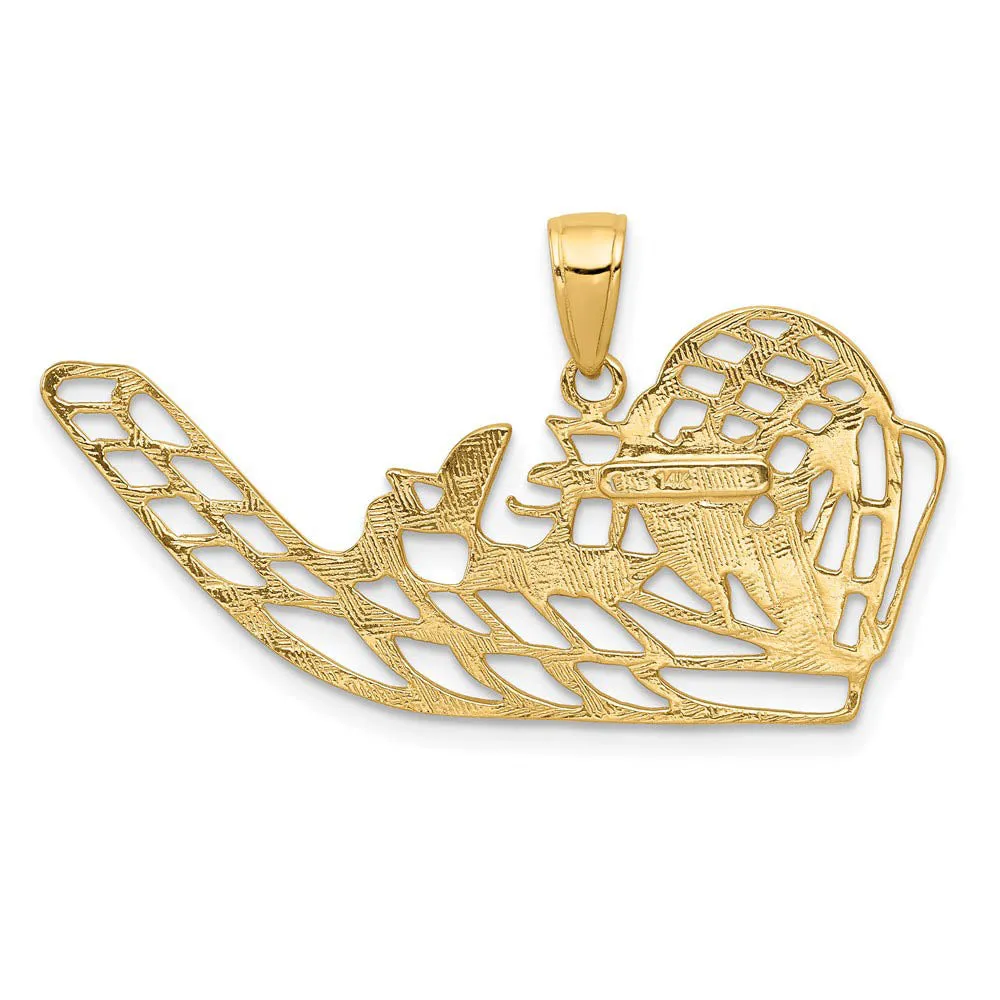 14k Yellow Gold Open Airboat Pendant