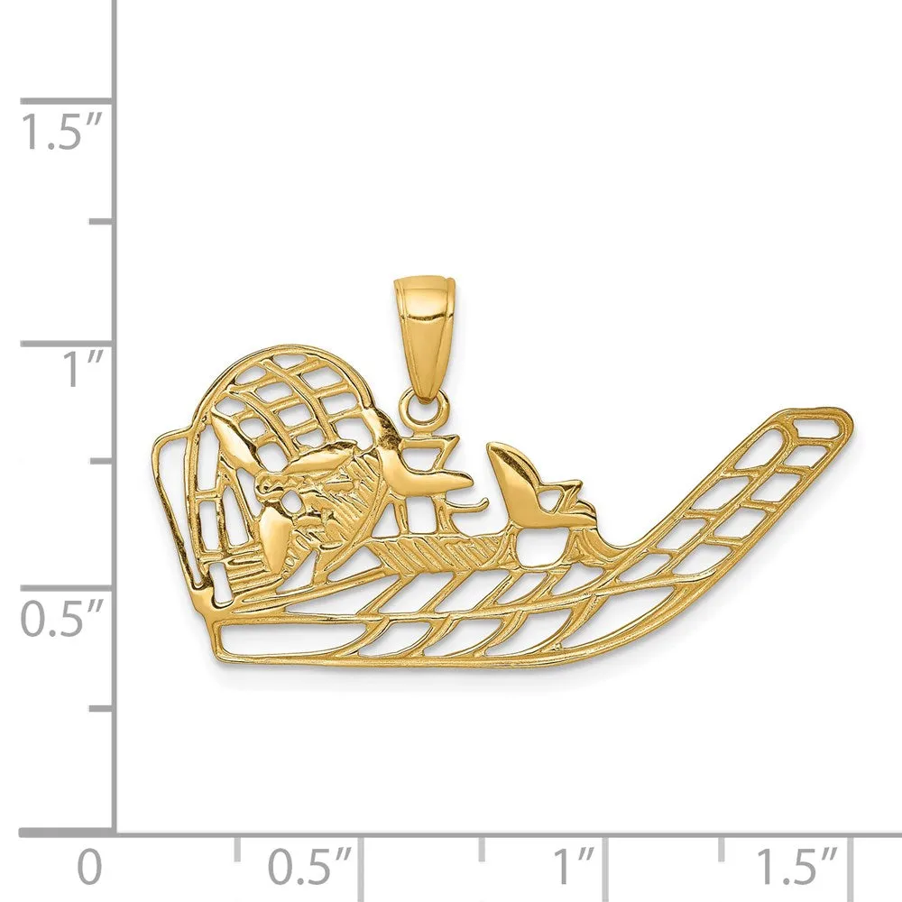 14k Yellow Gold Open Airboat Pendant