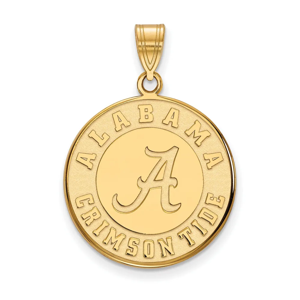 14k Yellow Gold U. of Alabama Large Disc Pendant