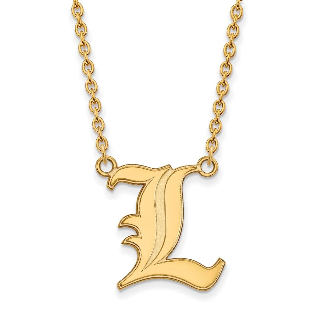 14k Yellow Gold U of Louisville Large Pendant Necklace