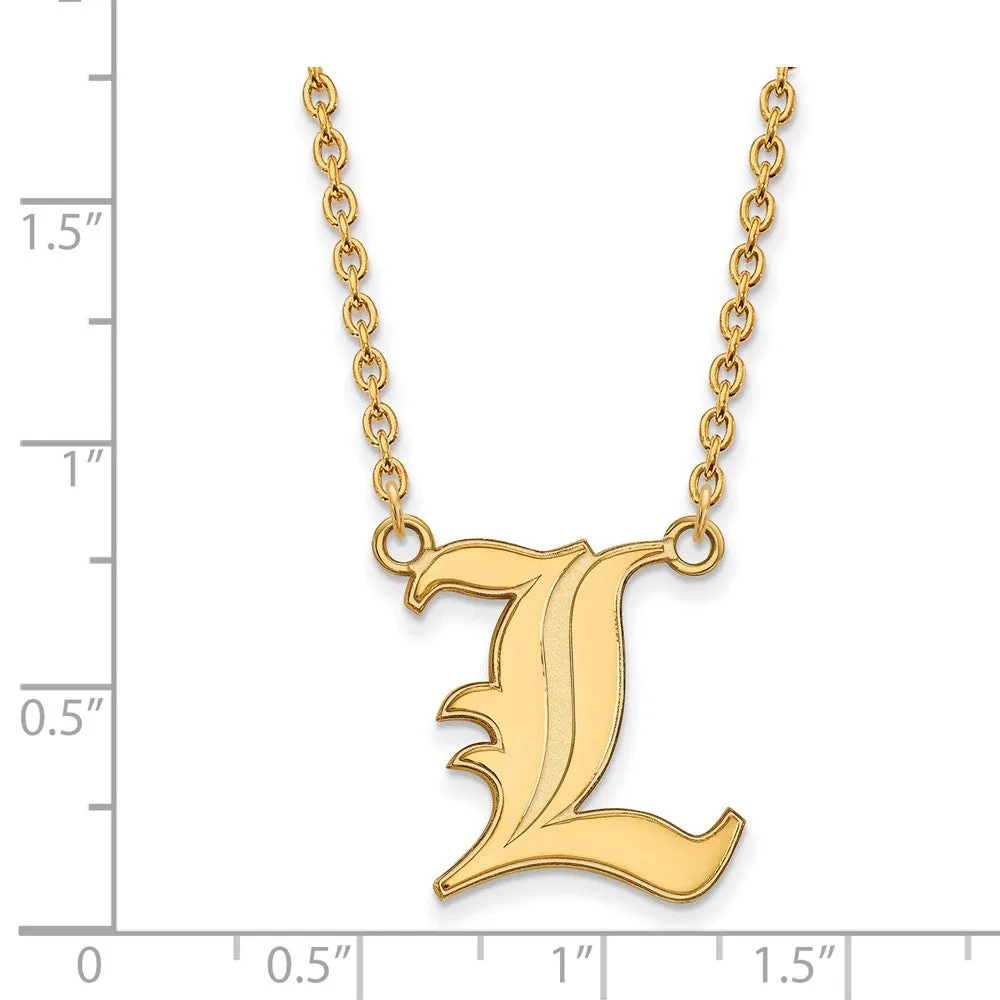 14k Yellow Gold U of Louisville Large Pendant Necklace