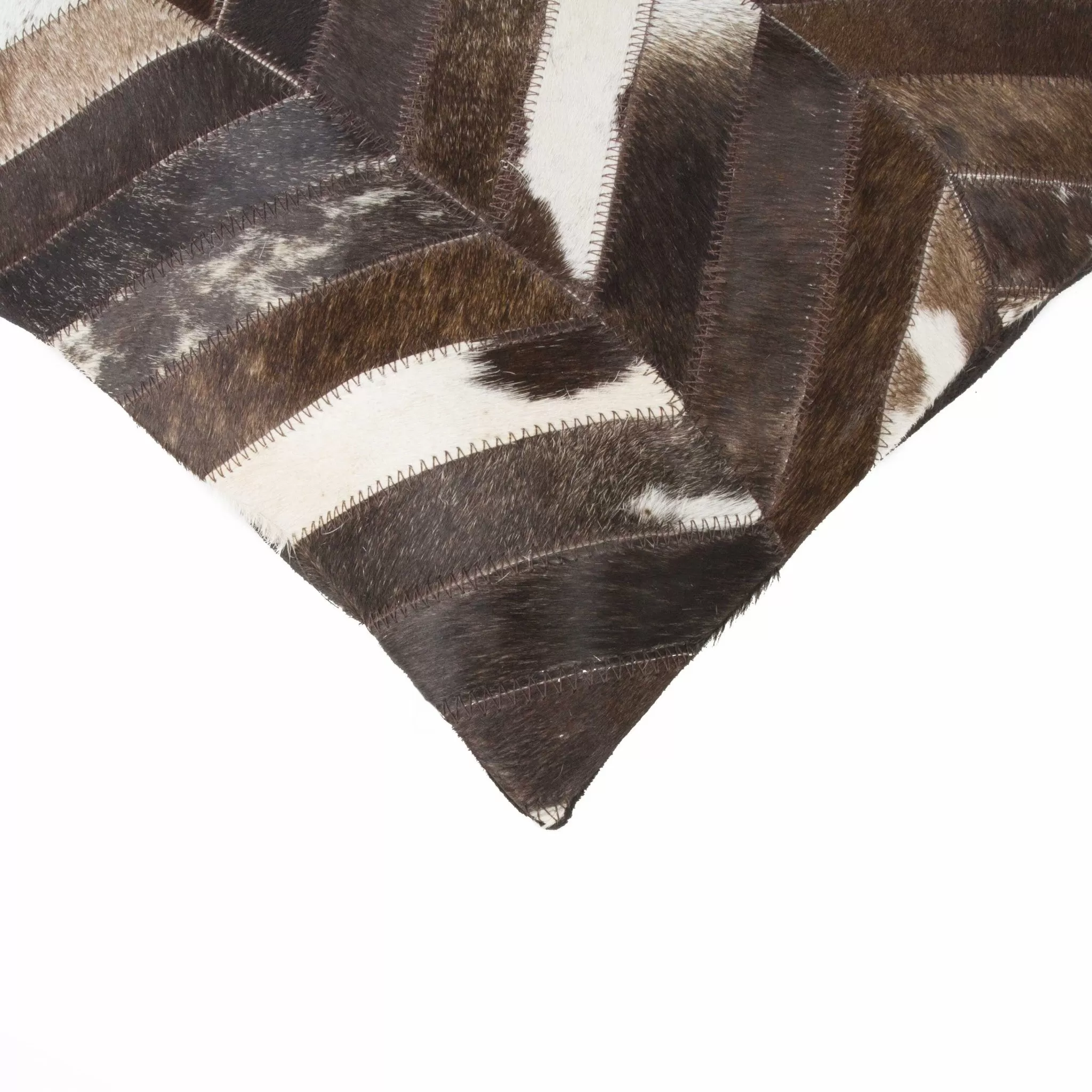 18 Brown and Off White Cowhide Throw Pillow