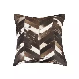 18 Brown and Off White Cowhide Throw Pillow