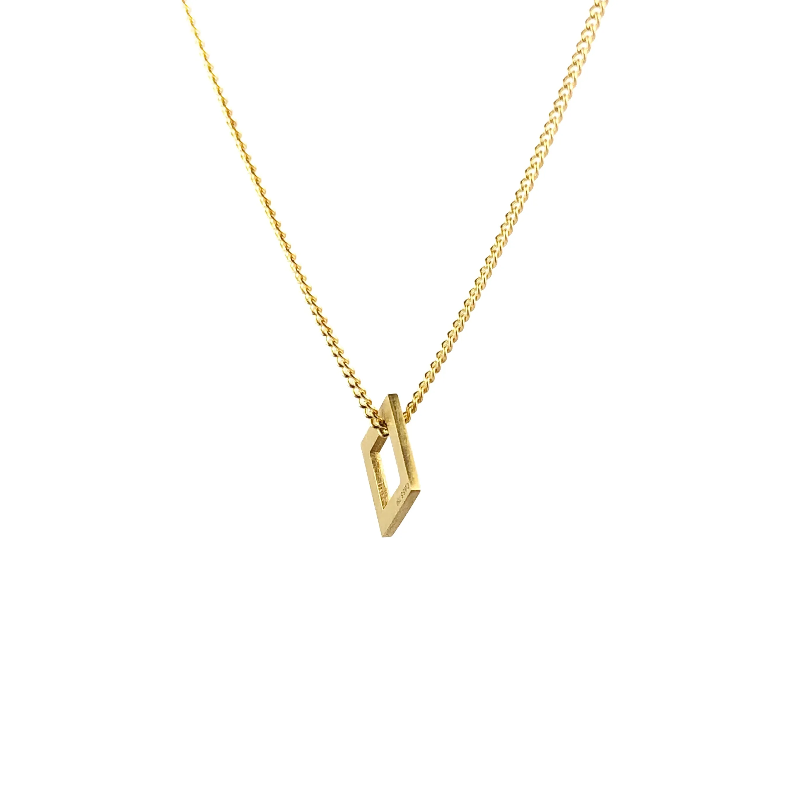 18ct Yellow Gold Tab Pendant - Cass Partington