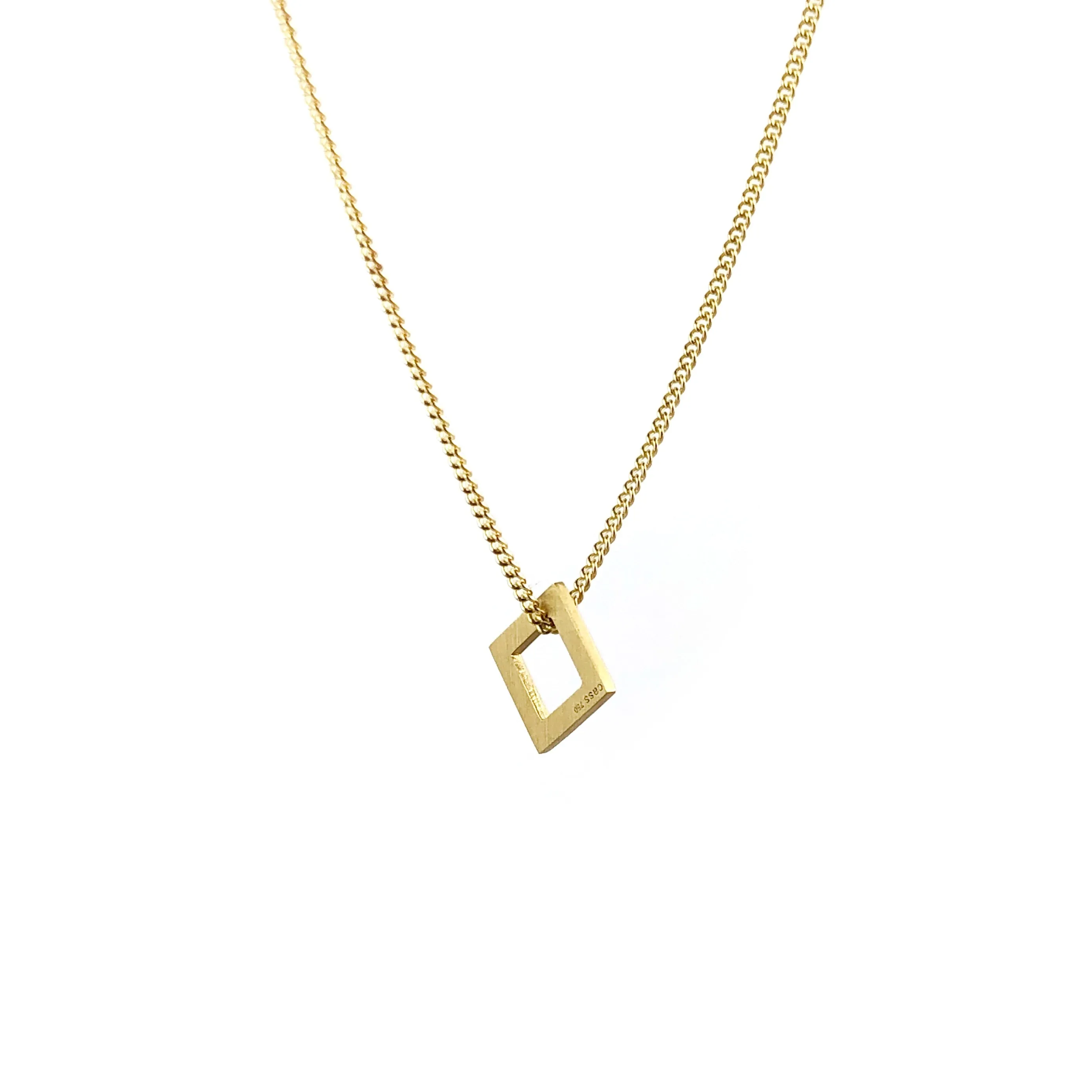 18ct Yellow Gold Tab Pendant - Cass Partington