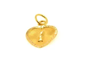 22k 22ct Solid Gold Charm Letter I Pendant Heart Design p1185 ns