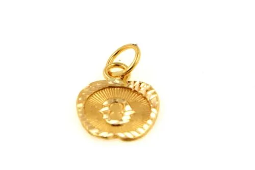 22k 22ct Solid Gold Charm Letter O Pendant Apple Design p1209 ns