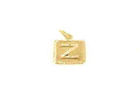 22k 22ct Solid Gold Charm Letter Z Pendant Square Design p1128 ns