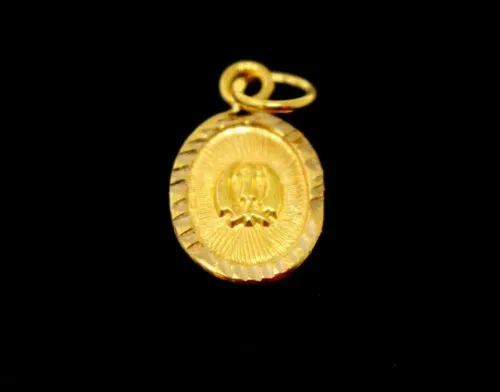 22k 22ct Solid Gold SIKH RELIGIOUS KHANDA ONKAR Pendant Diamond Cut p975 ns