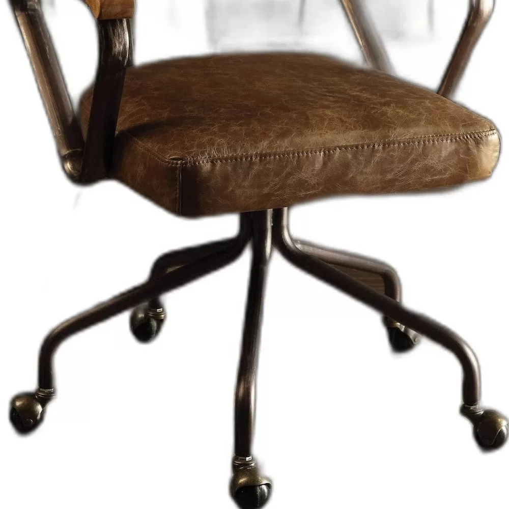 24 X 25 X 32 Vintage Whiskey  Leather Office Chair