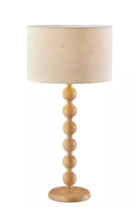 28 Brown Solid Wood Candlestick Table Lamp With Off White Drum Shade