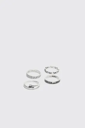 4 Pack Chain Effect Rings