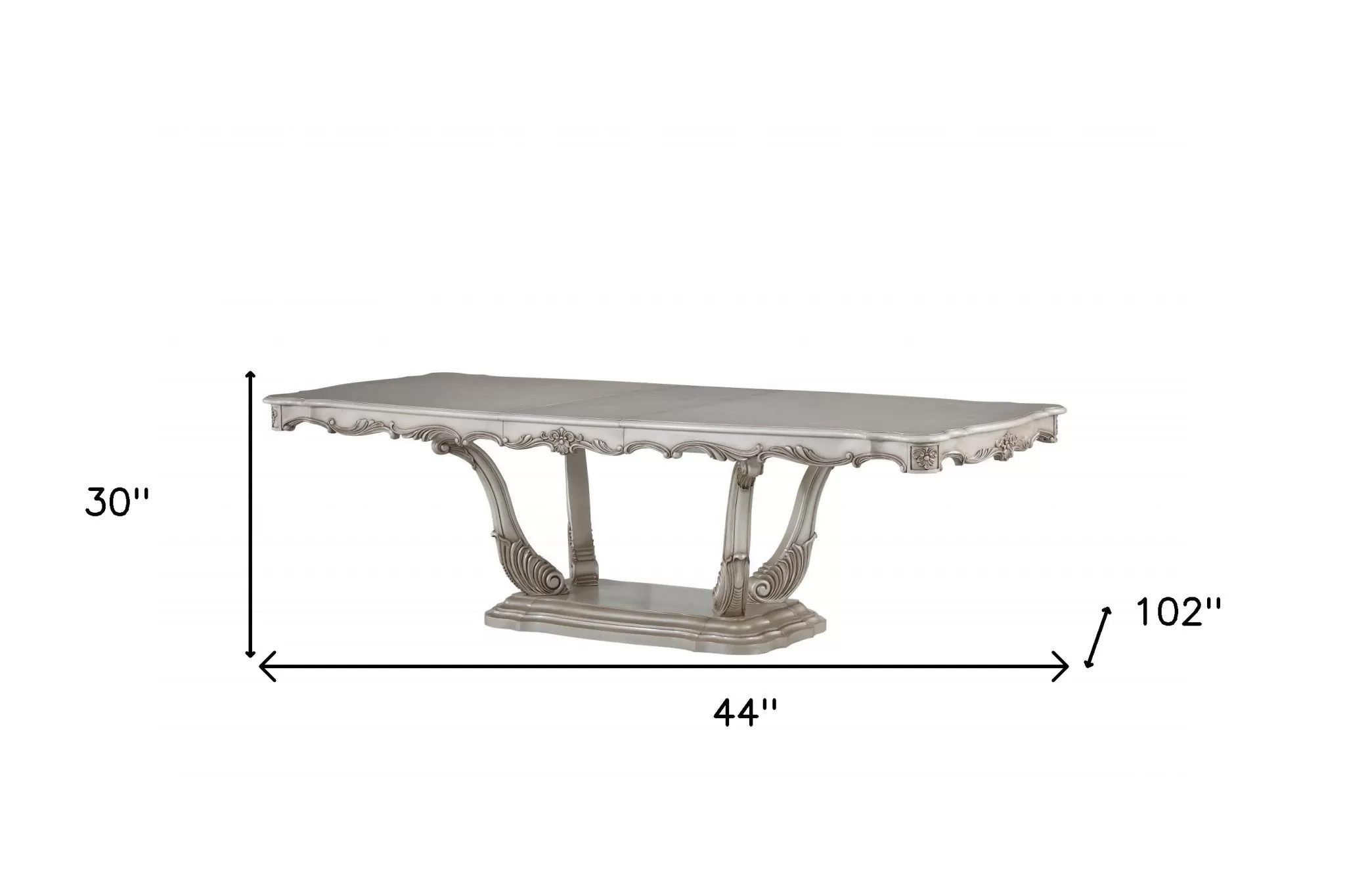 44 Off White Solid Wood Dining Table