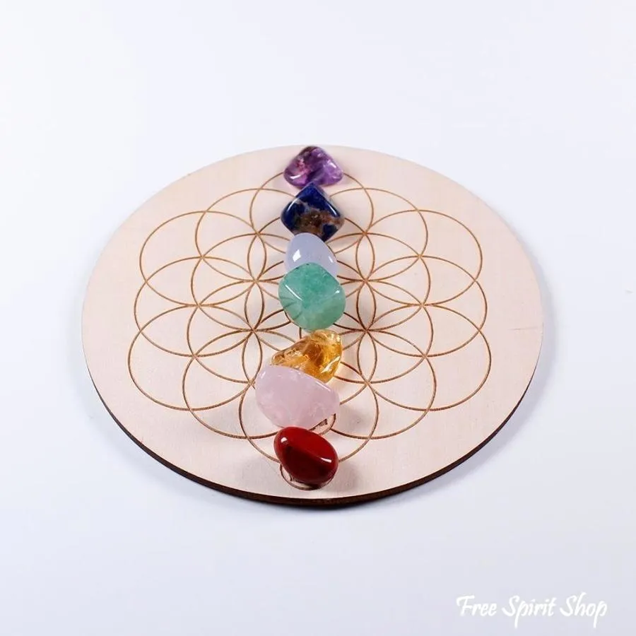 7 Natural Chakra Healing Crystal Grid Set