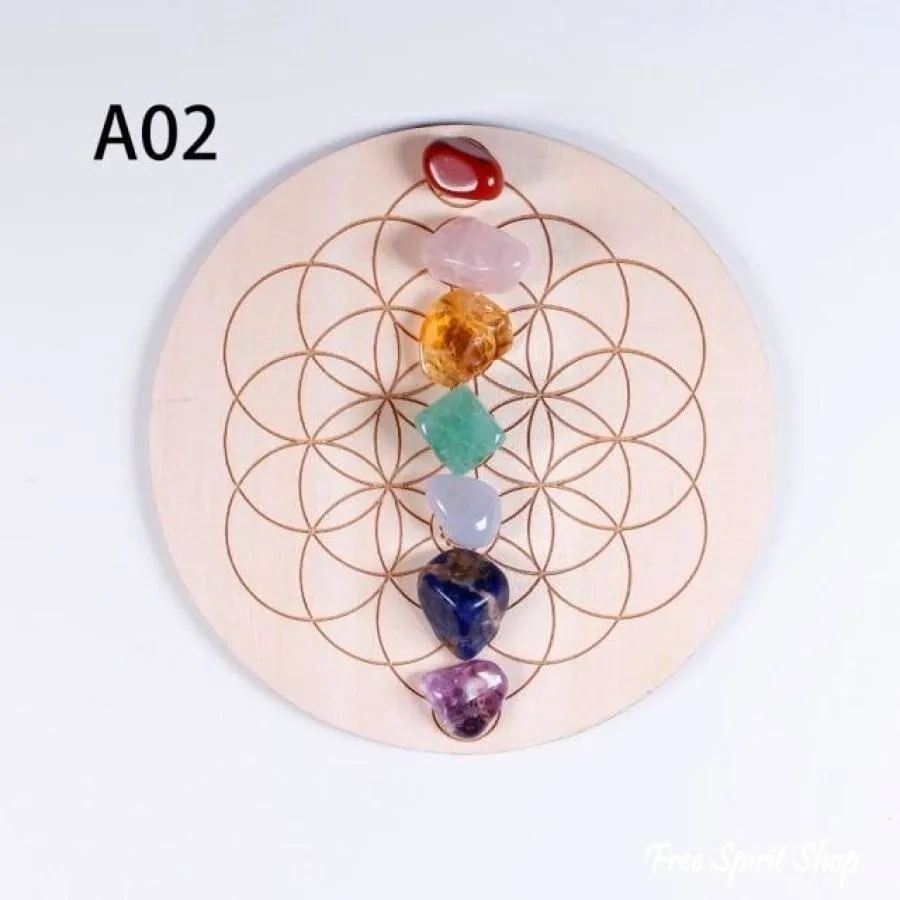 7 Natural Chakra Healing Crystal Grid Set