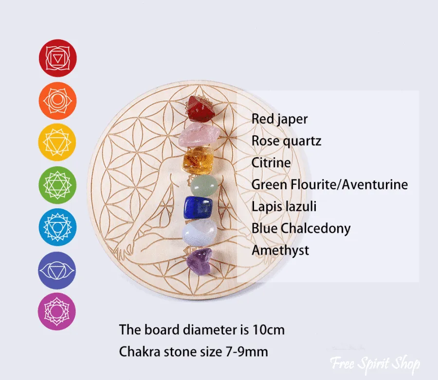 7 Natural Chakra Healing Crystal Grid Set