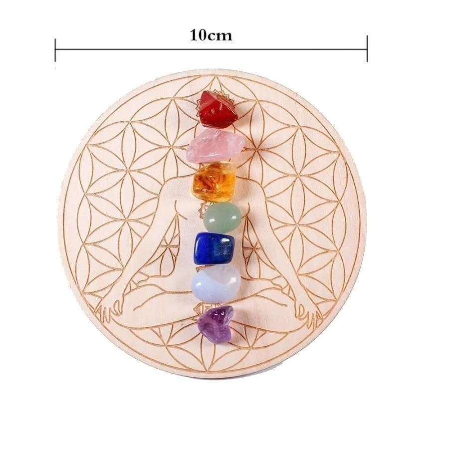 7 Natural Chakra Healing Crystal Grid Set