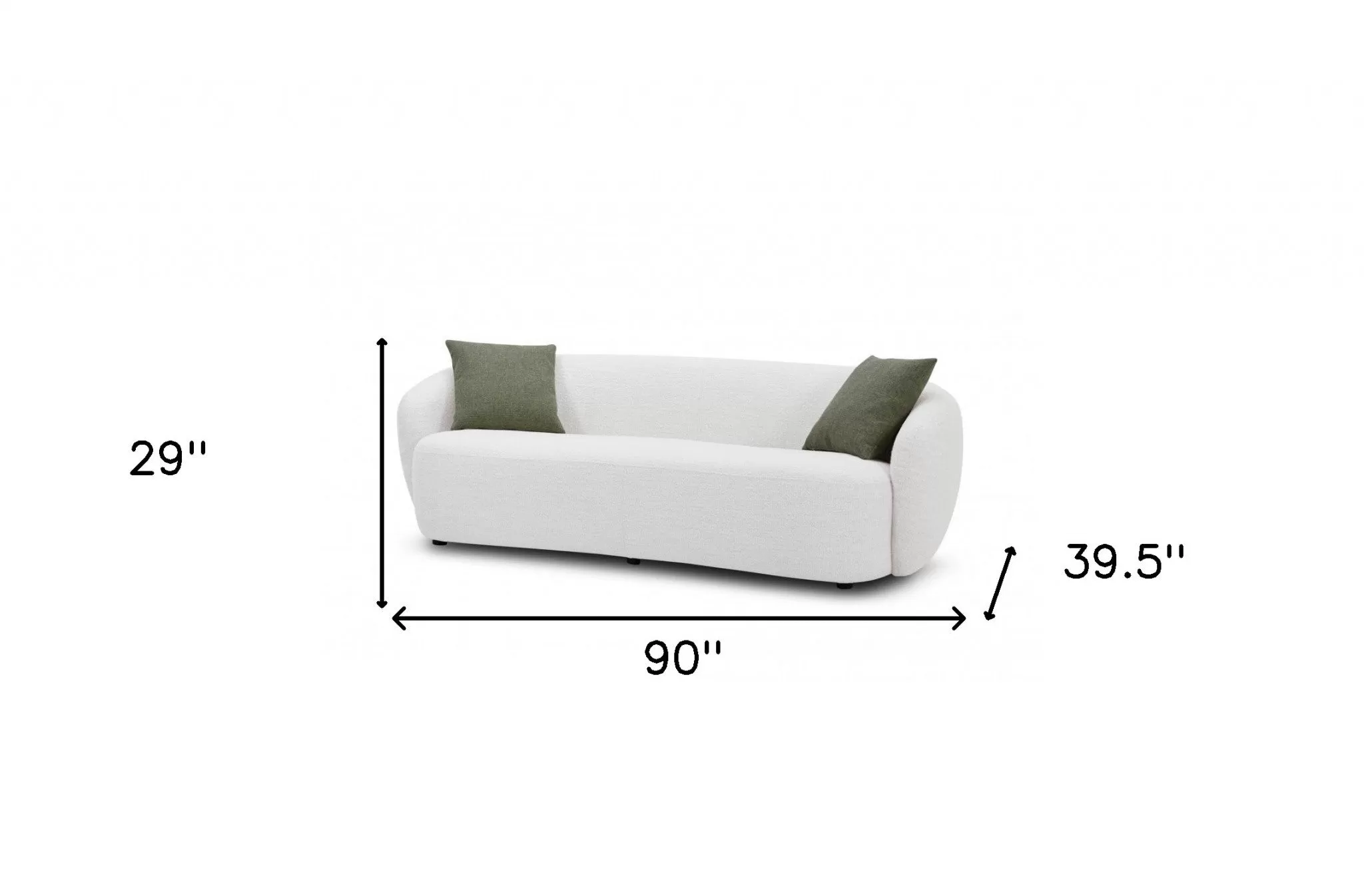 90 Off White Textured Fabric Sofa