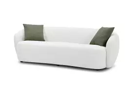 90 Off White Textured Fabric Sofa