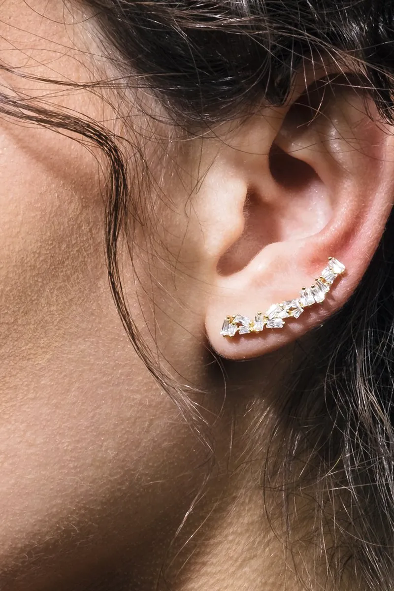 925 Gold Alta Crystal Ear Crawler