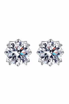 925 Sterling Silver 4 Carat Moissanite Stud Earrings