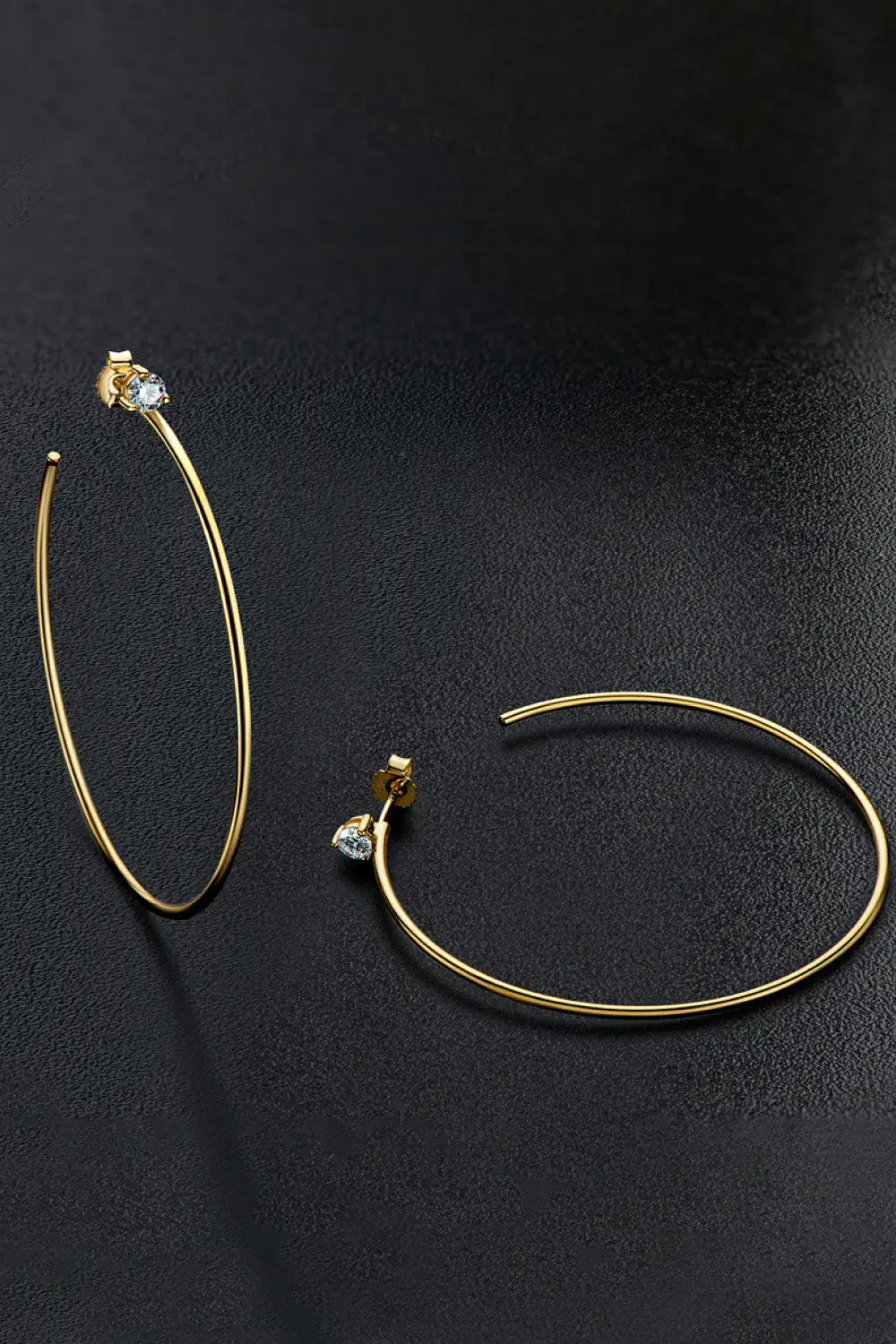 925 Sterling Silver Moissanite Hoop Earrings