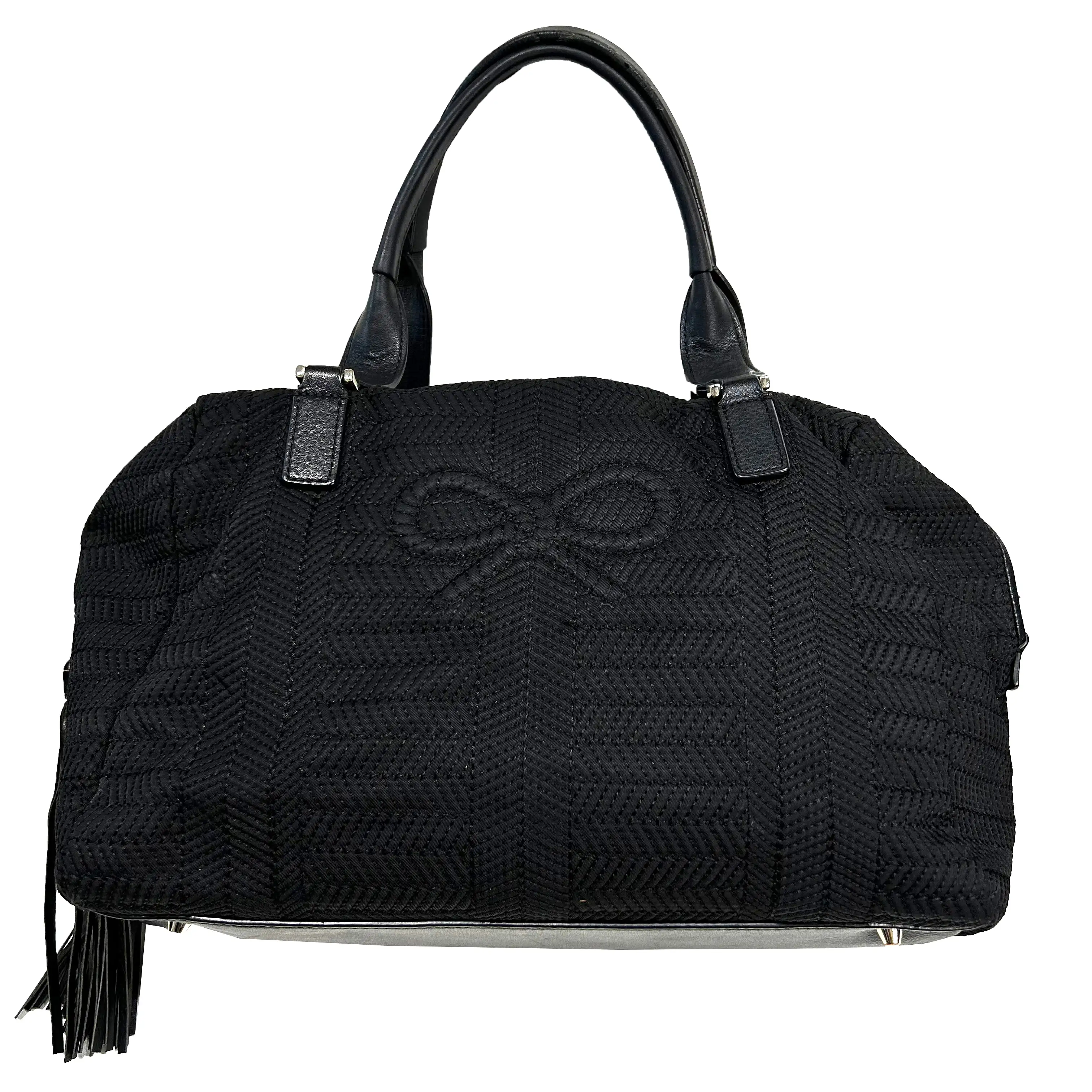 Anya Hindmarch Black Qulited Stitch Nylon Bowling Bag