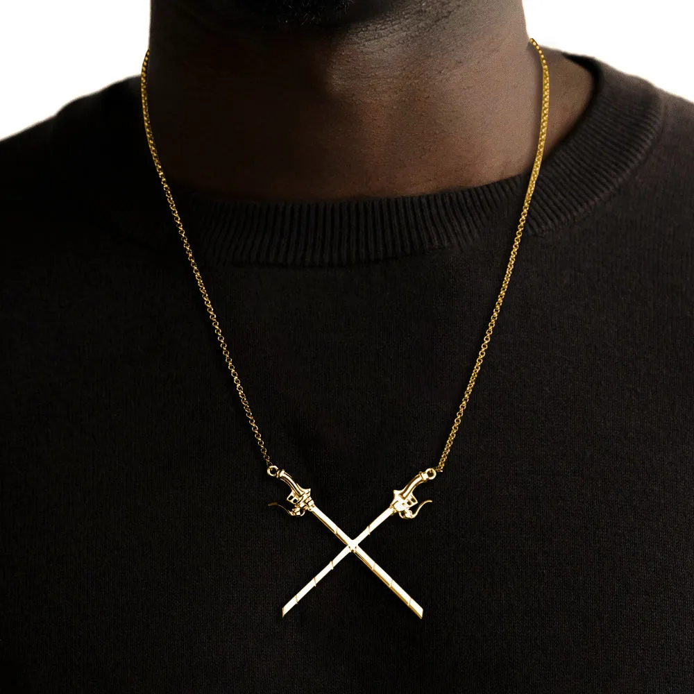 Attack On Titan Crossing Swords Necklace Pendant