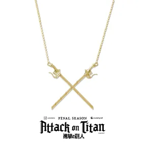 Attack On Titan Crossing Swords Necklace Pendant