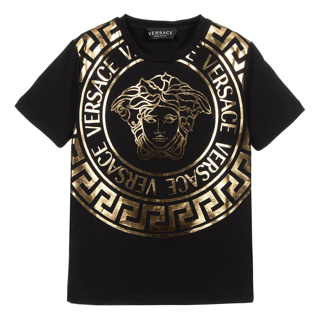 Black & Gold Crystal Logo T-Shirt