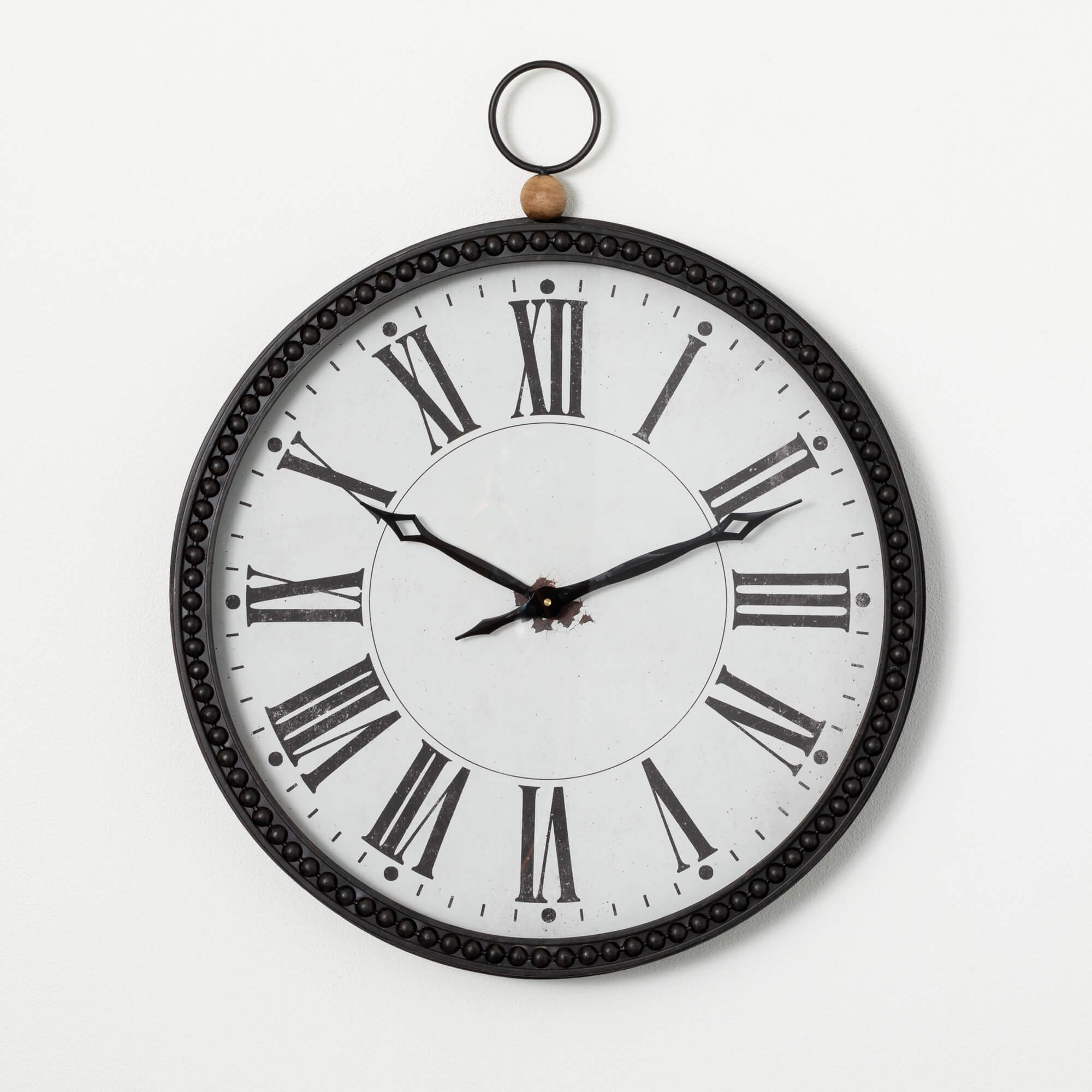 Black Bead Rimmed Wall Clock