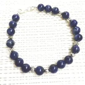 Blue Sodalite Men's Beaded Bracelet